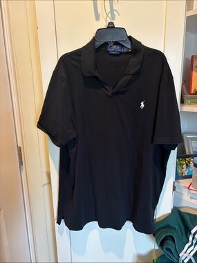 Polo by Ralph Lauren Black Short-Sleeve Polo with White Pony